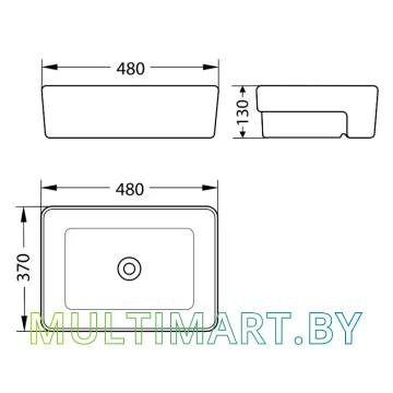 Умывальник Lauter 21675 (клапан 21190G) картинка 6